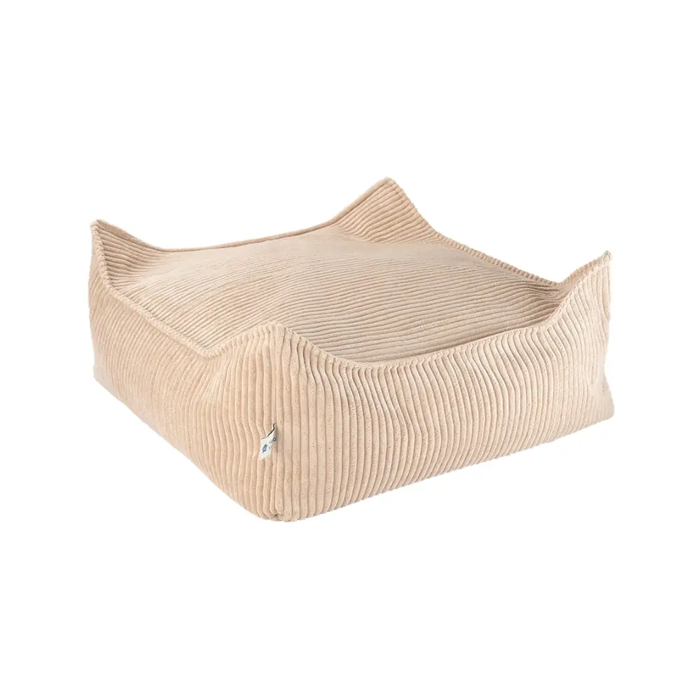 Wigiwama Cotle Square Ottoman - Κοτλέ Τετράγωνο Σκαμπό Πουφ - Light Brown