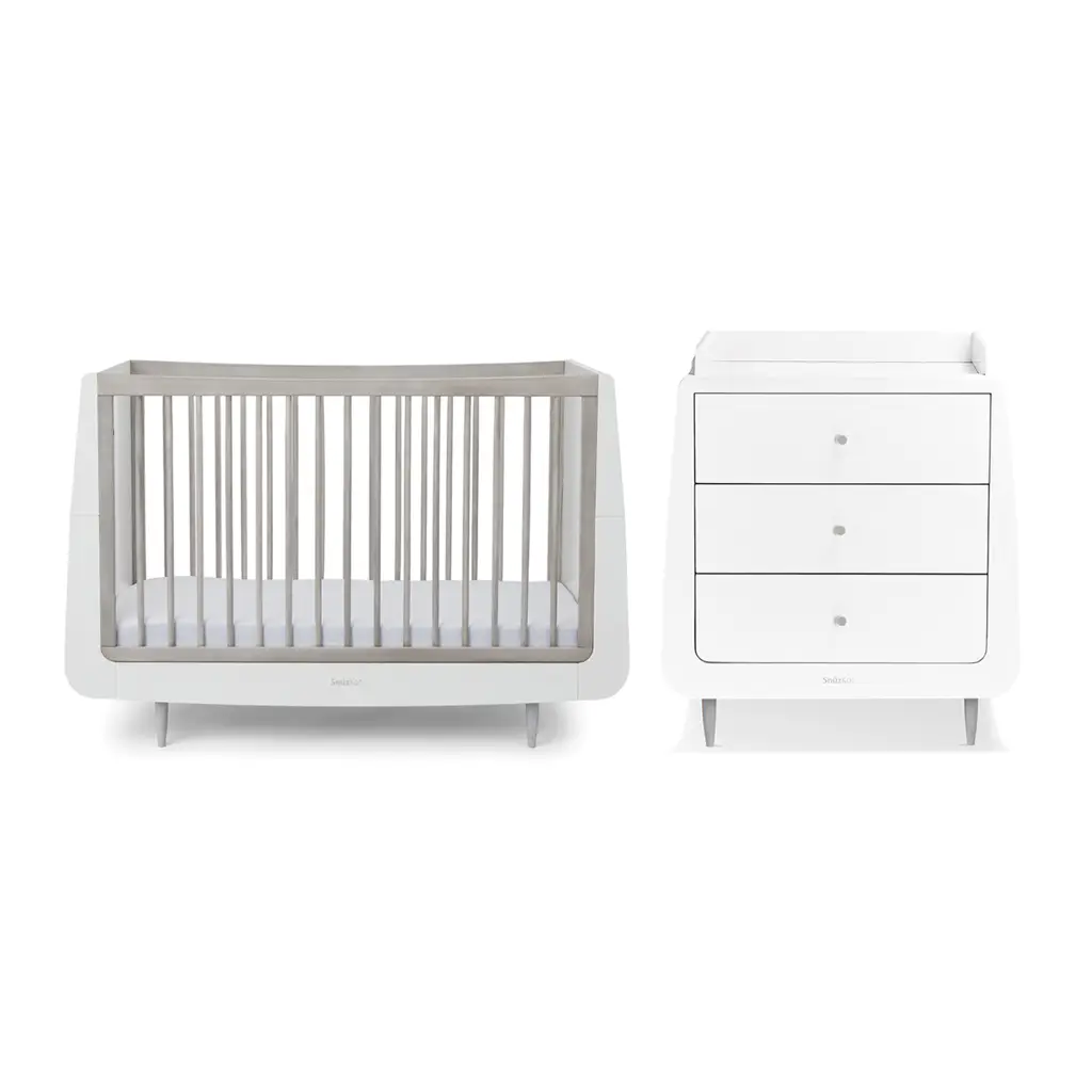 Snuz Βρεφικό Κρεβάτι & Αλλαξιέρα SnuzKot Changer Silver Birch GSFN007NM