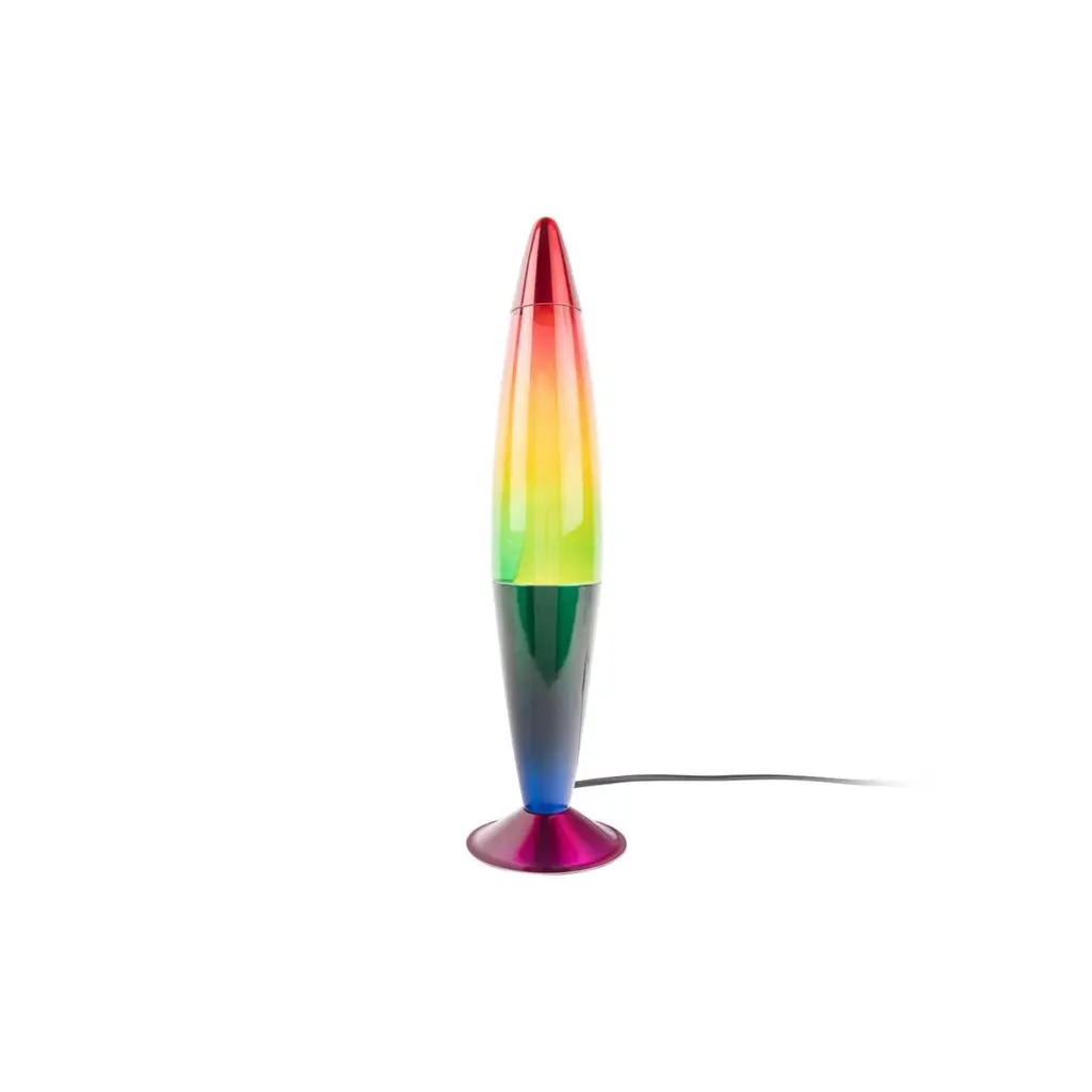 Επιτραπέζιο φωτιστικό Rainbow Rocket λάβας - Έγχρωμο ουράνιο τόξο, 42 cm