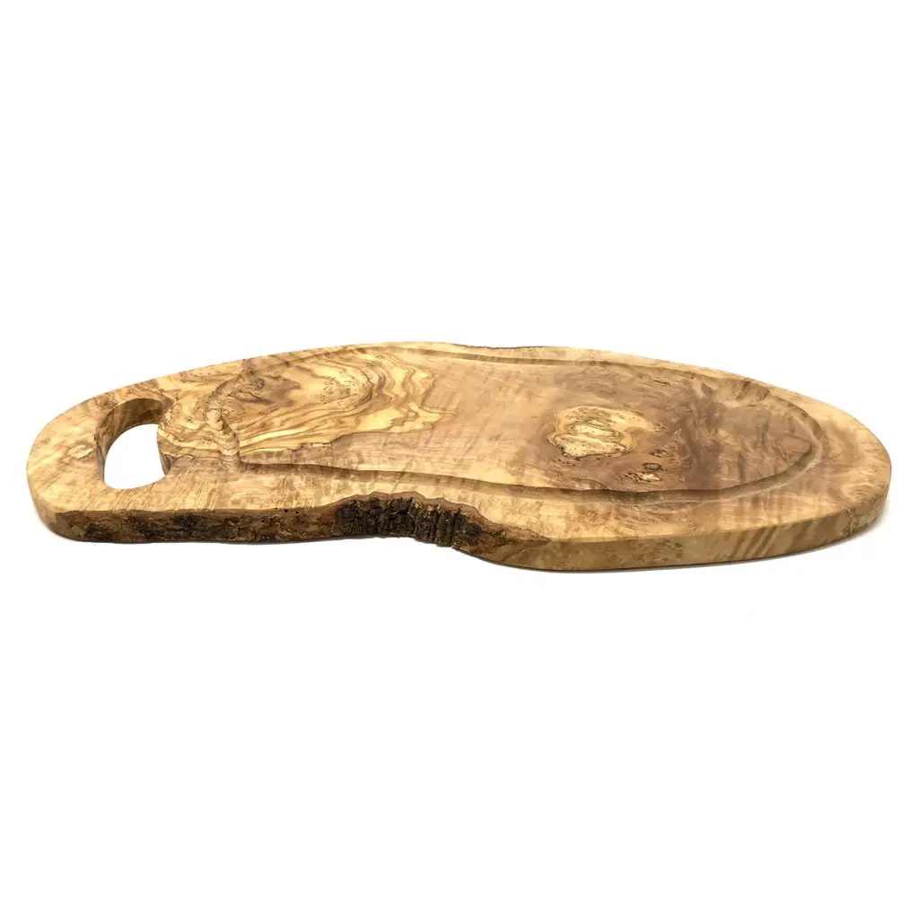 Σανίδα μπριζόλας - περ. 45-49 cm ξύλο ελιάς αυλάκι για ζουμιά γλωσσίδα λαβής