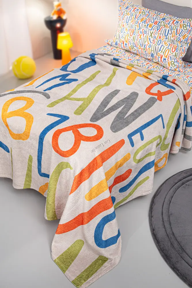 Letters Multi - Παιδική Κουβέρτα Ultrasoft 160x220