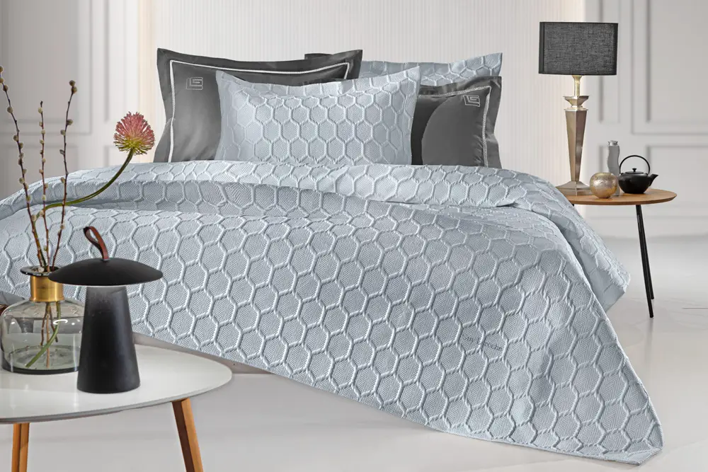 Σετ 3τμχ Κουβερλί Hive Silver - Jacquard