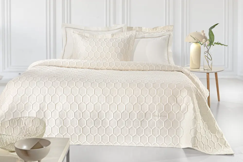 Σετ 3τμχ Κουβερλί Hive Ecru - Jacquard