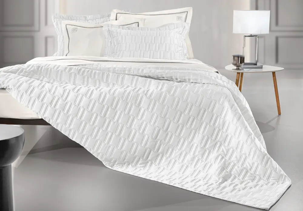 Σετ Κουβερλί Brick White - 3 τμχ, Microsatin, Ανάγλυφο