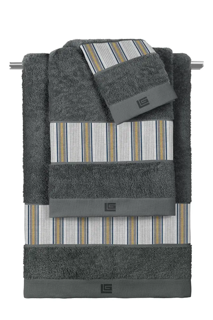 Pinstripe Grey-Anthracite - Σετ Πετσέτες Μπάνιου (3 τμχ)