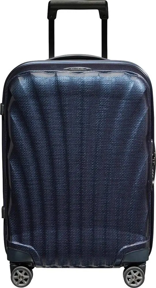 C-Lite 55/20 Spinner Cabin Suitcase - Midnight Blue, Expandable 3cm, USB Charging