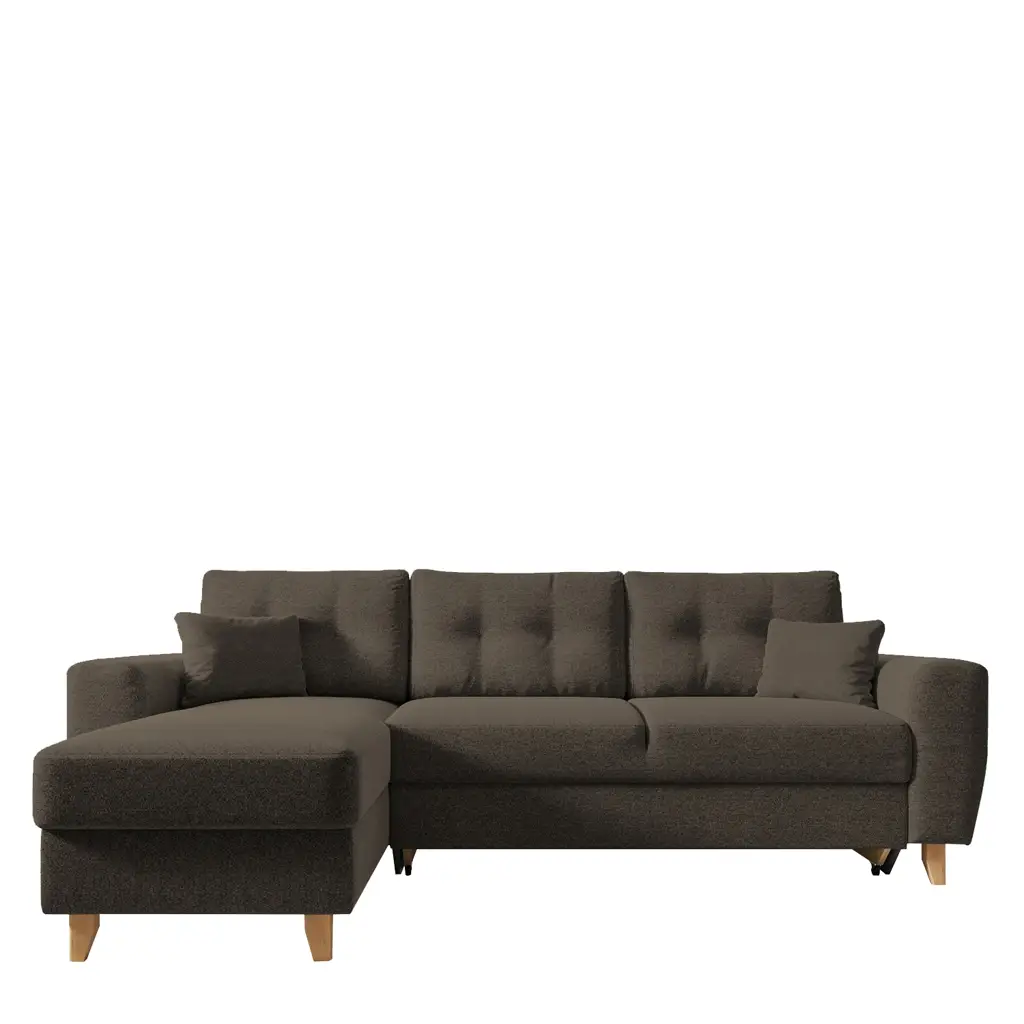 ArteLibre JESSIE Αναστρέψιμος Γωνιακός Καναπές - Καφέ 235x160x85cm