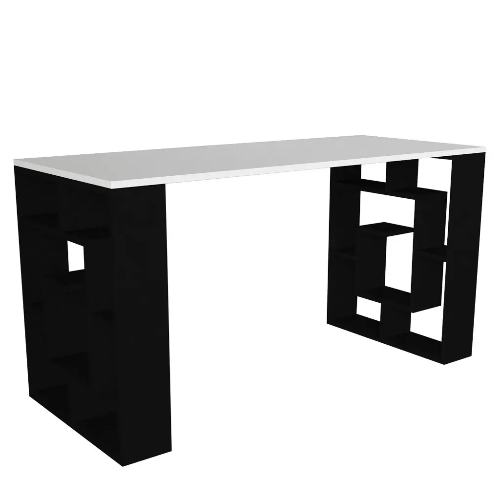 Γραφείο ArteLibre LINE - Λευκό/Μαύρο 140x60x74cm