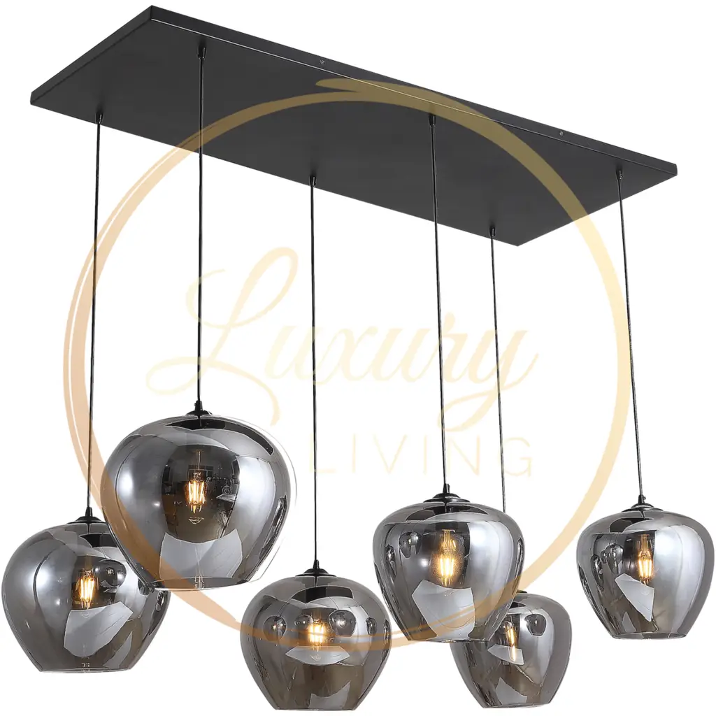 Olivia Κρεμαστό Φωτιστικό 6-Light - Καπνιστό Γυαλί