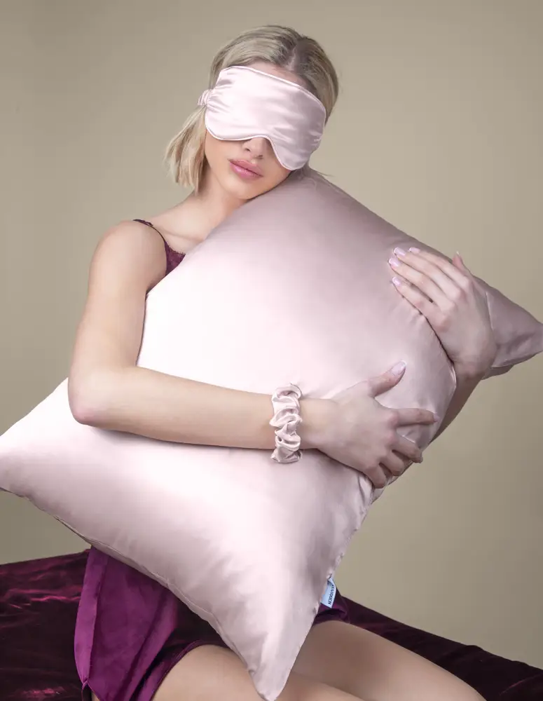 Μεταξωτή Μαξιλαροθήκη Beauty Sleep Pudra 50x70εκ.