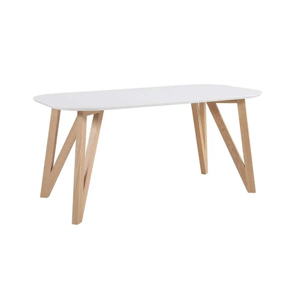 Τραπέζι τραπεζαρίας - 180x90x76 cm λευκή ματ επιφάνεια