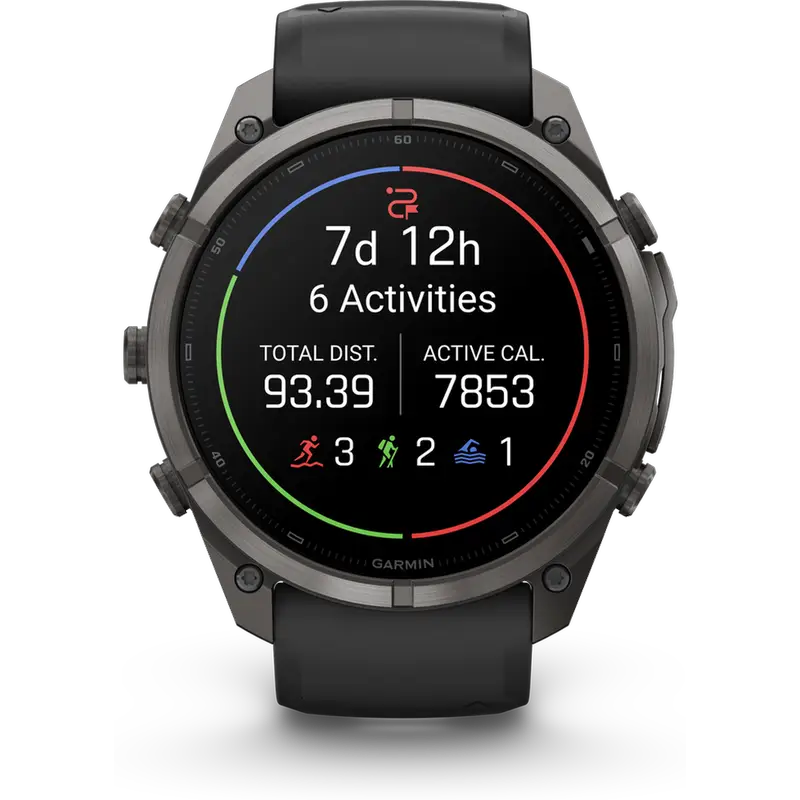 Garmin Fenix 9 Pro inReach Smartwatch - 51mm, Carbon Grey DLC Titanium, Black/Pebble Gray