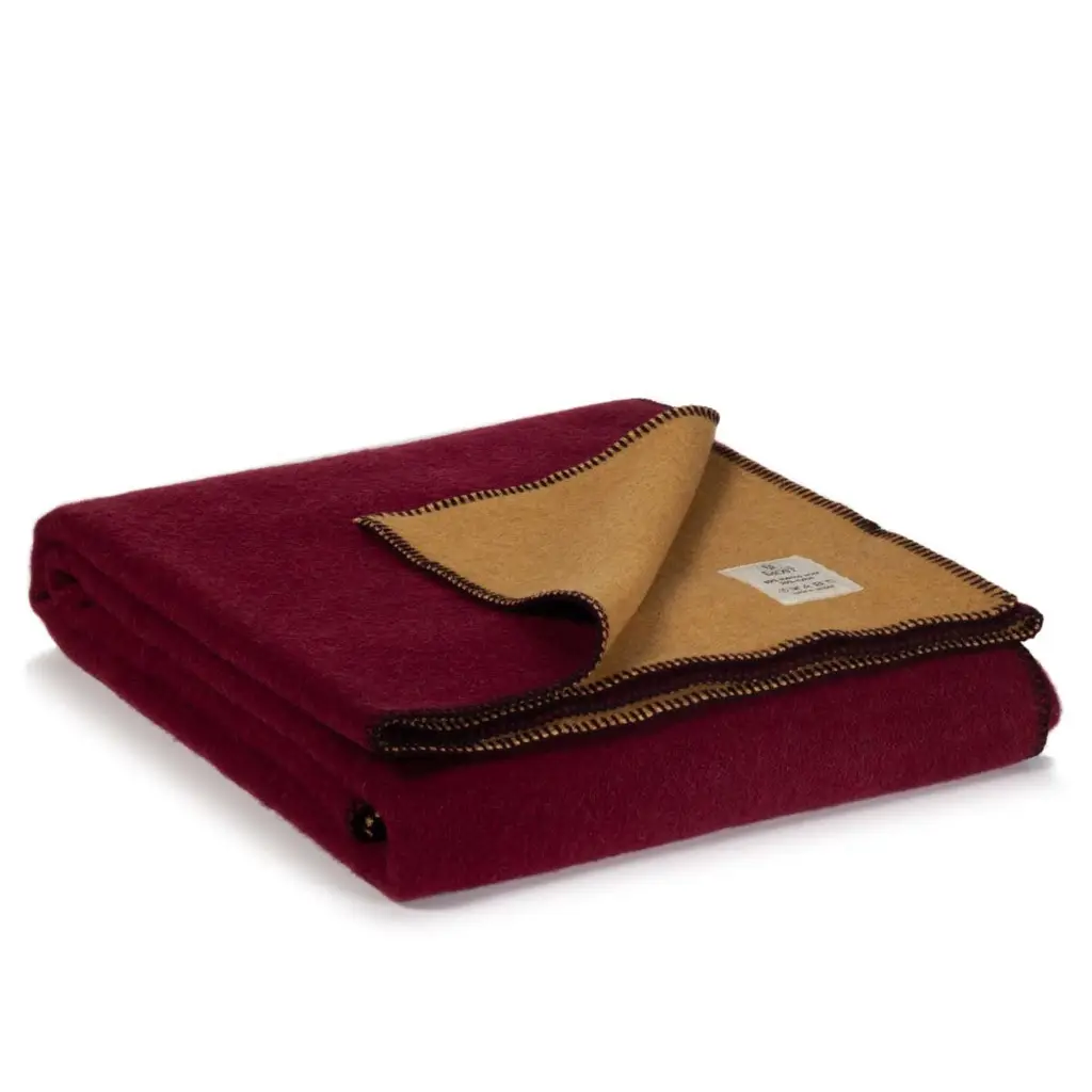 Κουβέρτα Κρεβατιού Merino Wool - Wine & Honey - 80% Merino Wool, 20% Nylon