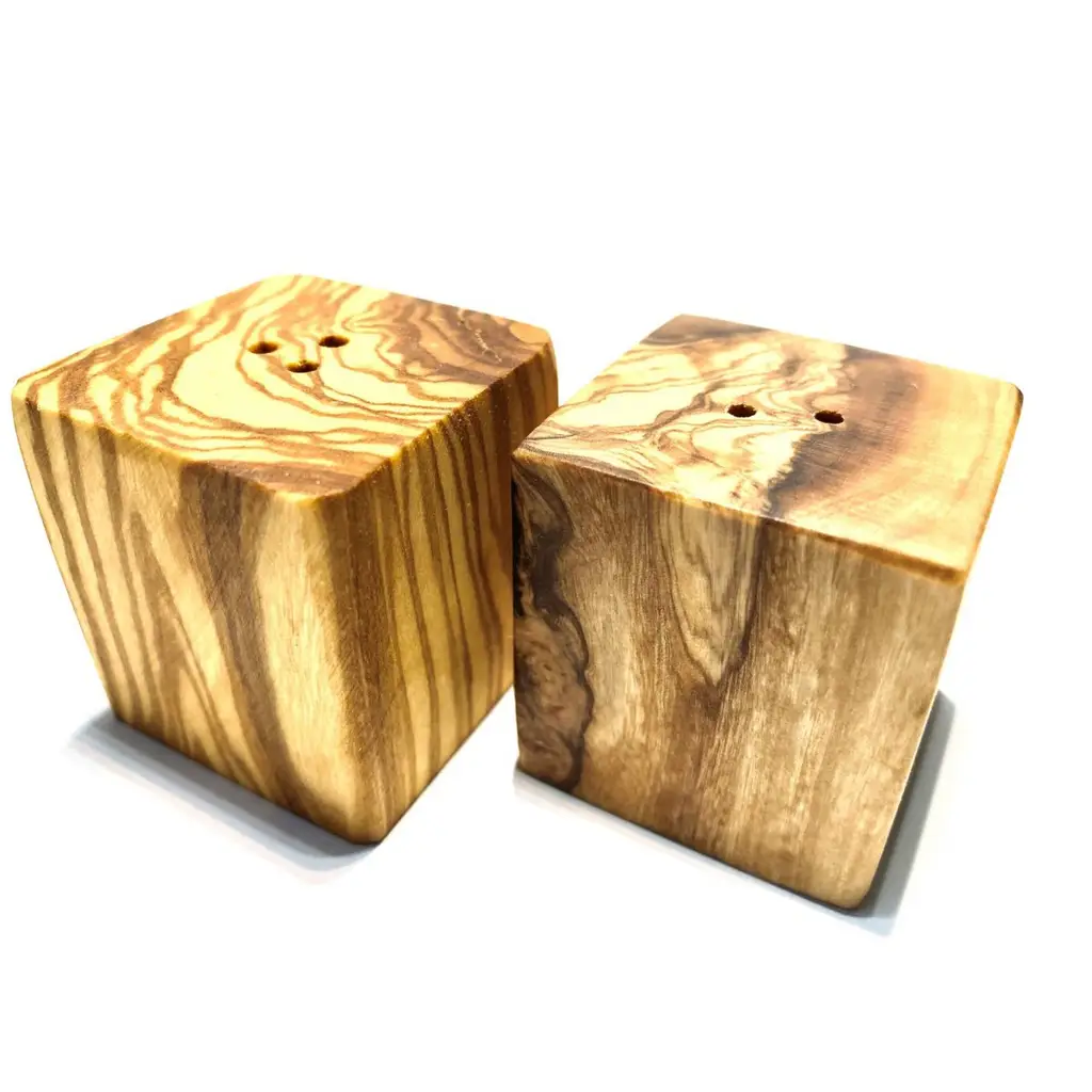 Σετ 2 αλατιέρας και πιπεριέρας CUBE - Ξύλο ελιάς