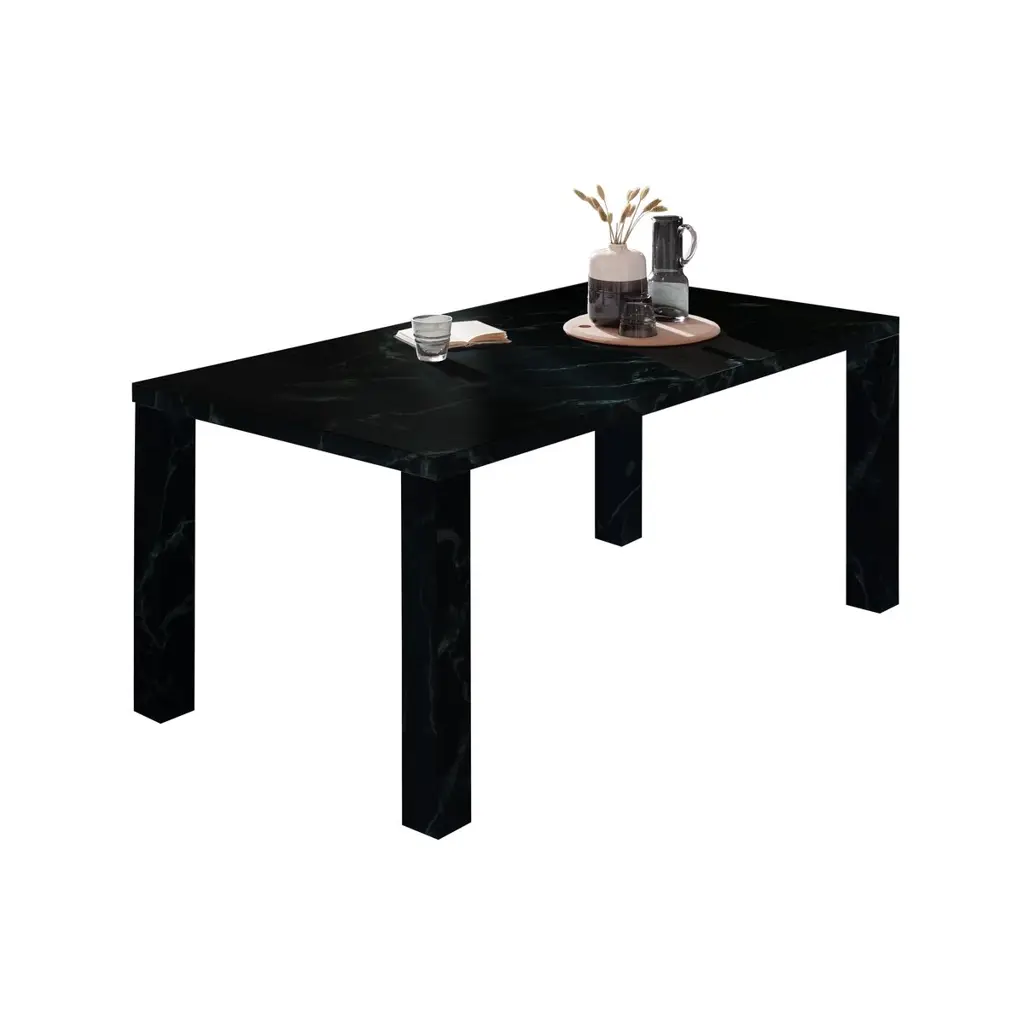 Τραπεζάκι Τραπεζαρίας 180x90 cm - MDF - Όψη Μαρμάρου - Φαρδιά Πόδια