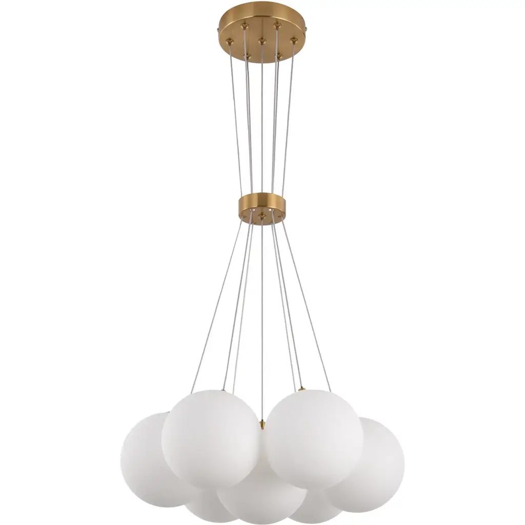 Jenna White Gold 7-Light - Κρεμαστό φωτιστικό - Σατινέ ορείχαλκος - G9