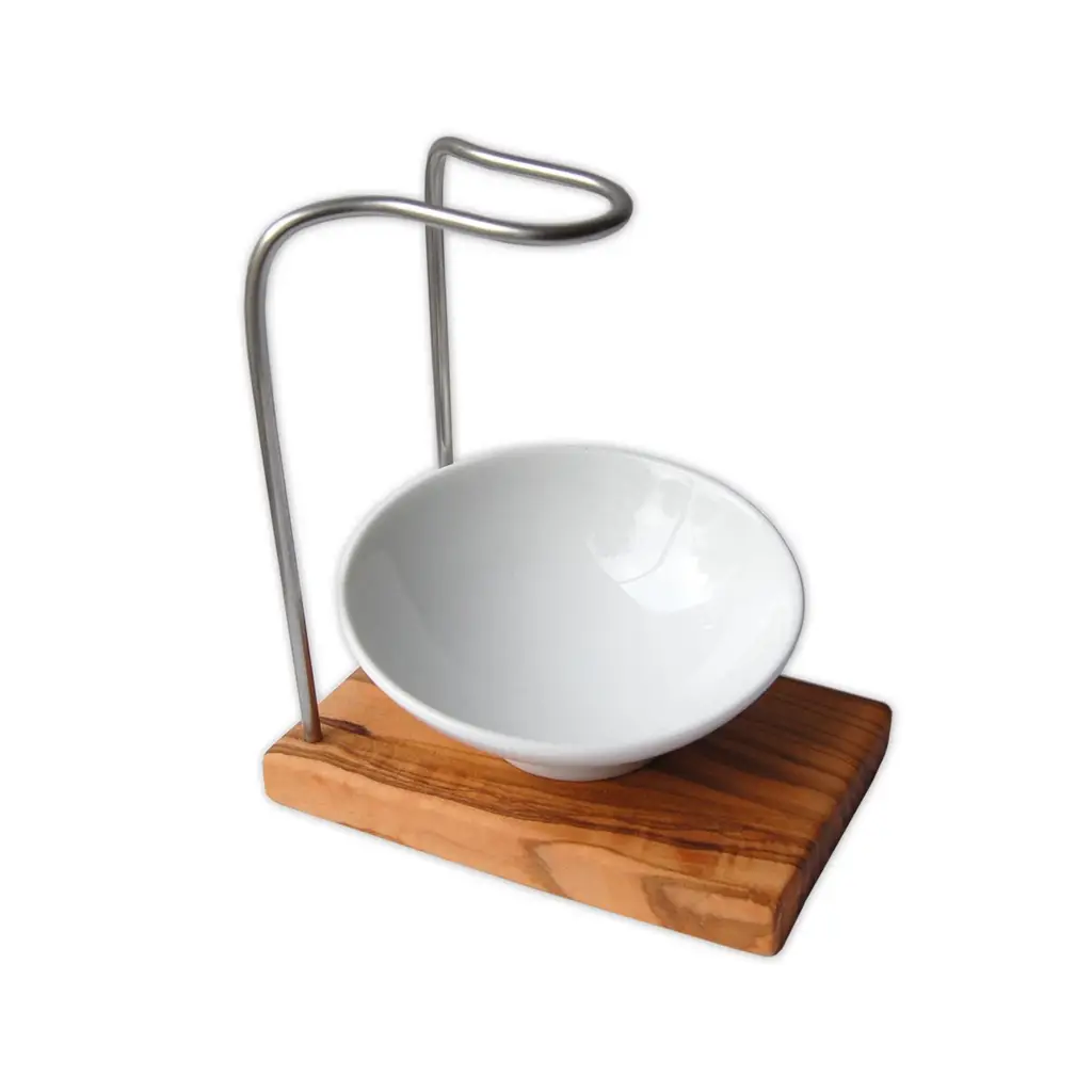 Design Plus - Shaving Brush Holder - Olive Wood