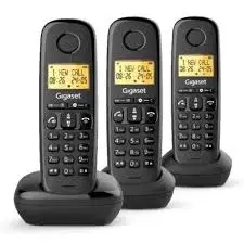 GIGASET ΑΣΥΡΜΑΤΟ ΤΗΛΕΦΩΝΟ BASIC 100 TRIO ΜΑΥΡΟ (L36852-H3206-D211)