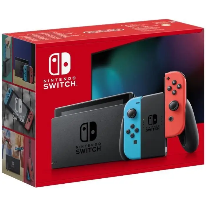 Κονσόλα Nintendo Switch με Joy-Con μπλε νέον και κόκκινο νέον