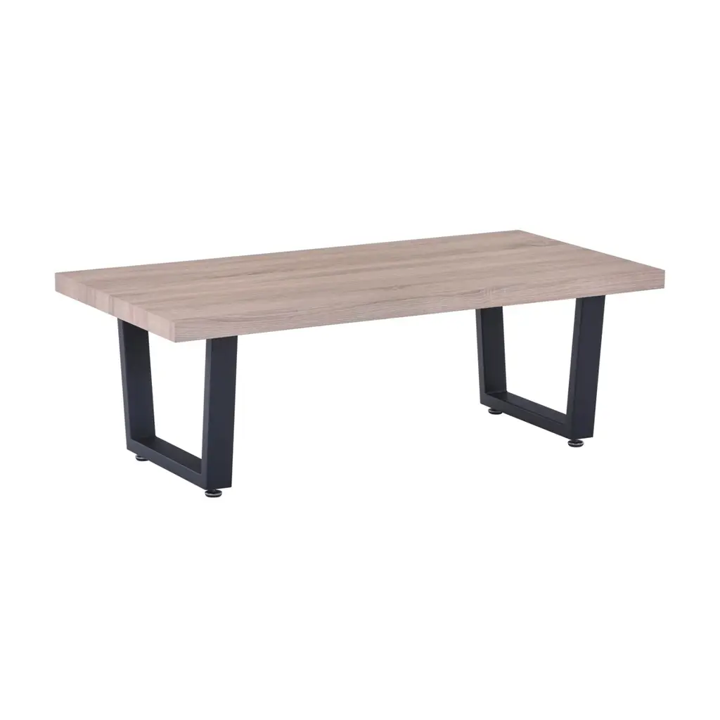 Τραπεζάκι σαλονιού 120x60x40 cm - Μαύρη μεταλλική βάση - Sonoma oak περίγραμμα