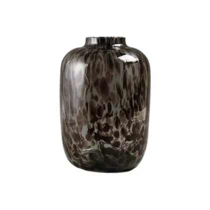 Βάζο Cheetah Smoke Small - Gold & Brown Γυαλί