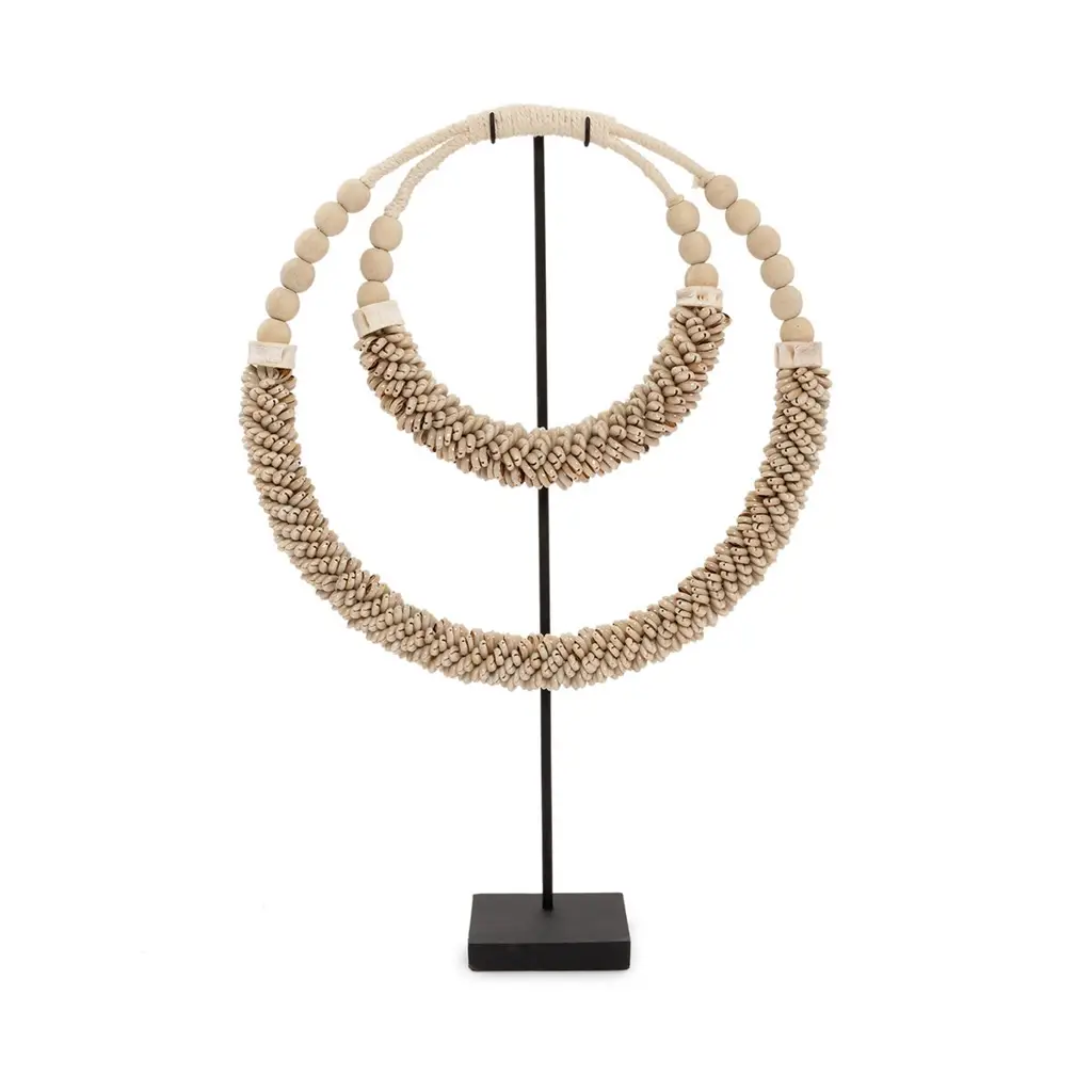 Double Shell Necklace on Stand - Natural