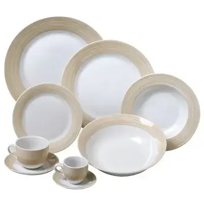 HFA σετ τσαγιού πορσελάνης Orbit Beige (6 φλυτζάνια + 6 πιατάκια)