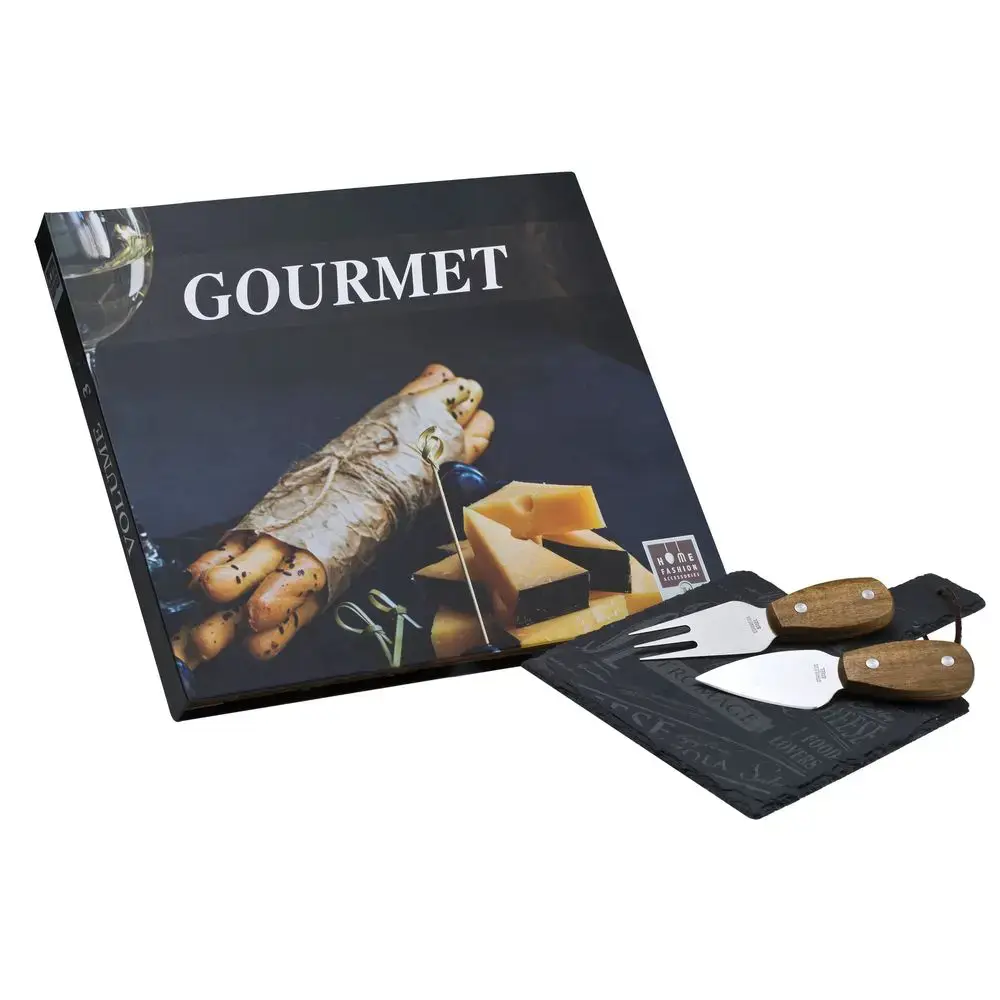 HFA Πέτρινο πλατό GOURMET με 2 μαχαίρια τυριού