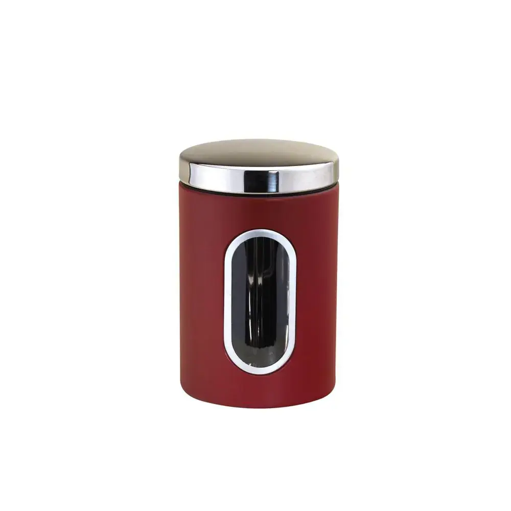 Βάζο Inox 1Lt Κόκκινο 9,5x15,4H με Inox Καπάκι Michelino