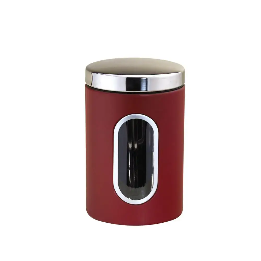 Βάζο Inox 1,5Lt Κόκκινο 11x17,8H με Inox Καπάκι Michelino