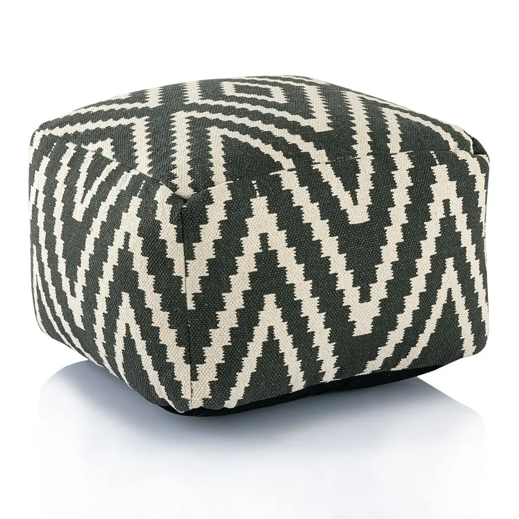 Κυβικός σκαμπό υποπόδιο σκαμπό 50x35x50cm Pouf Kelim μαξιλάρι δαπέδου Peru μαύρο taupe κίτρινο τιρκουάζ