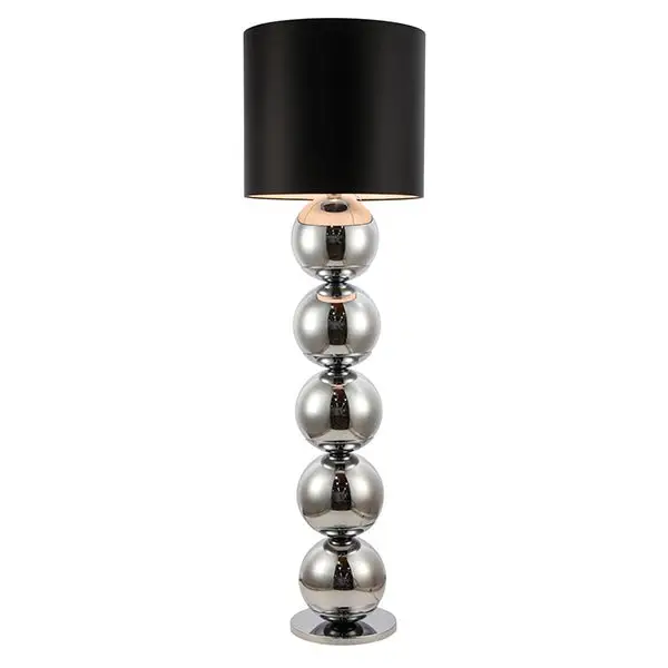 XL Επιτοίχια Λάμπα - Chrome - 5 Μεταλλικοί Λαμπτήρες, Σατινέ Μαύρο Καπέλο
