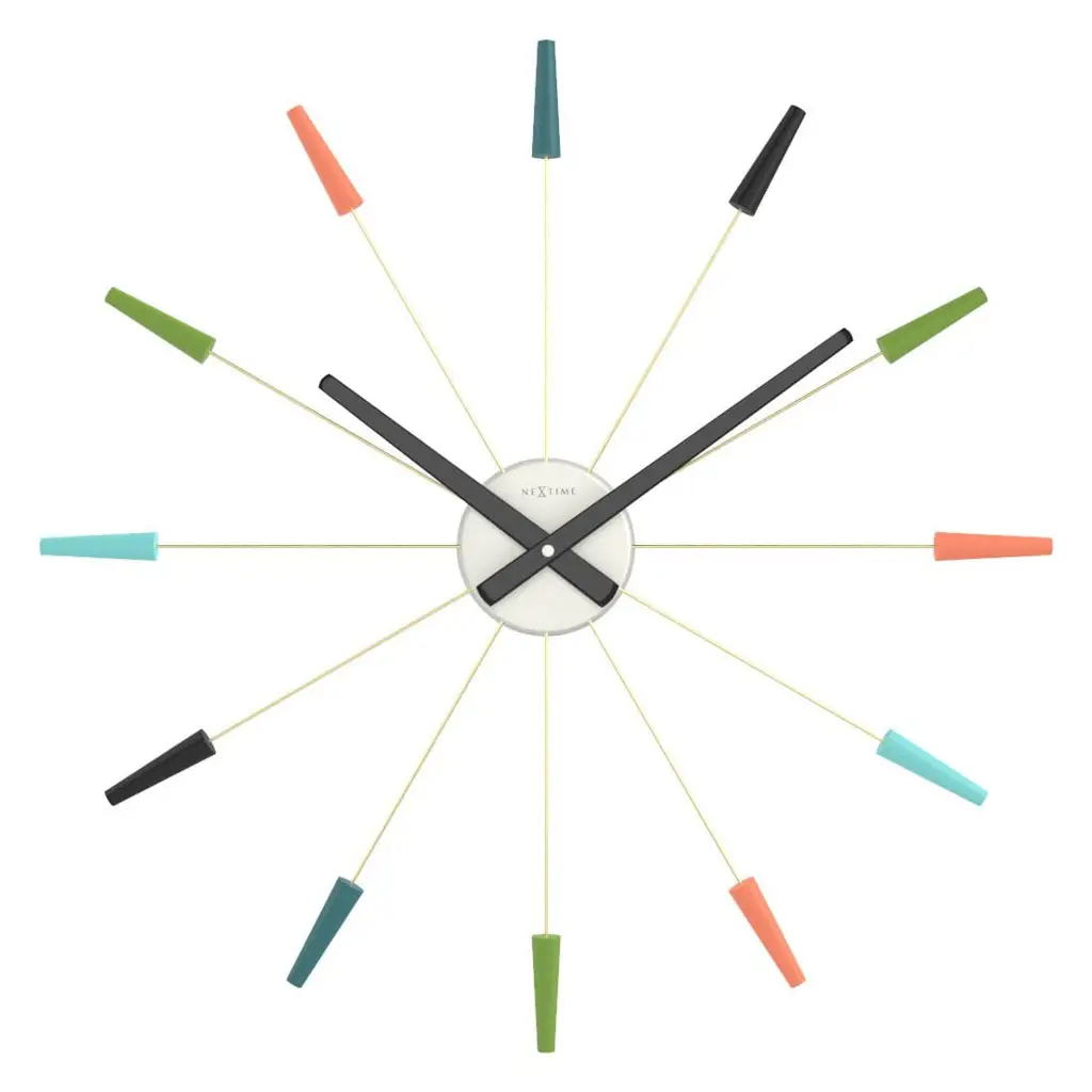 NeXtime Plug Inn Αθόρυβο Ρολόι Τοίχου - Vintage - 58cm Ανοξείδωτο Ατσάλι