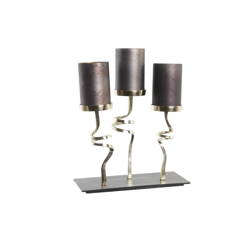 Κηροπήγιο DKD Home Decor Κρύσταλλο Αλουμίνιο (37 x 16 x 47 cm)