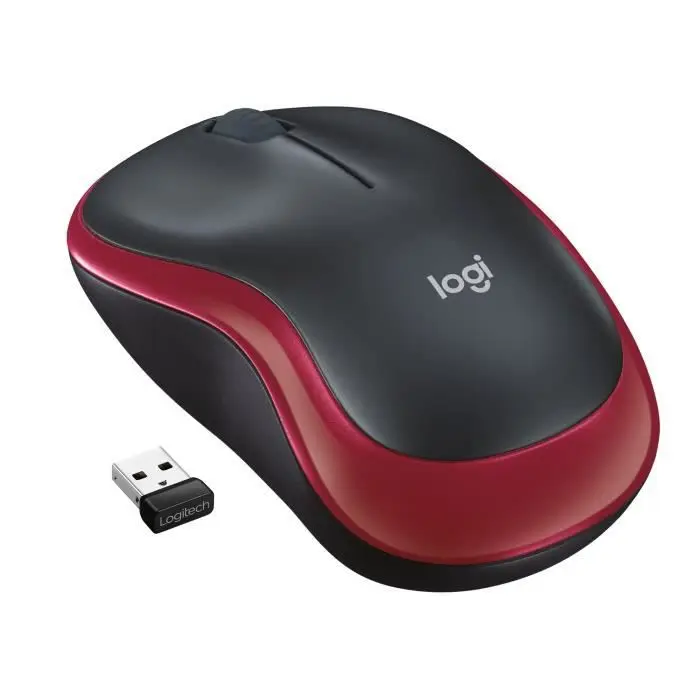 Logitech M185 2.4GHz ασύρματο ποντίκι με mini USB δέκτη, διάρκεια ζωής μπαταρίας 12 μήνες, ανάλυση αισθητήρα 1000 DPI, αμφιδέξιο, συμβατό με PC, Mac, laptop – κόκκινο