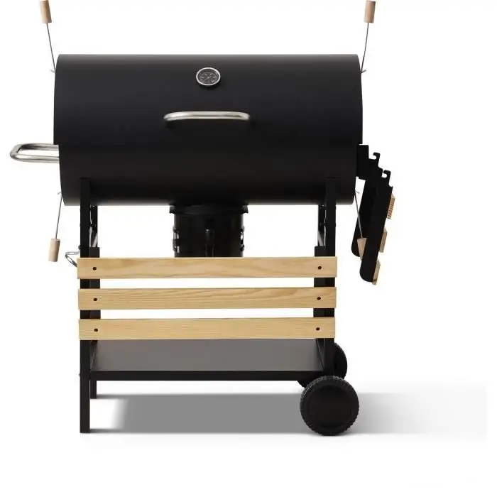 Μπάρμπεκιου με κάρβουνο - COOKING BOX - MIKE EVOLUTION - 142 X 57 X 112 cm - Μαύρο