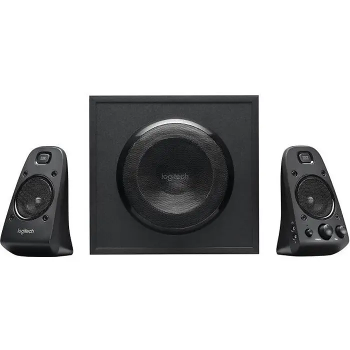 Logitech Z623 Σύστημα ηχείων PC 2.1, πιστοποίηση THX, Dolby & DTS, 400 Watts ισχύς, πολλαπλές συσκευές, είσοδοι ήχου 3,5 mm και RCA, ενσωματωμένα χειριστήρια, ευρωπαϊκό φις, PC/PS4/Xbox/TV/Smartphone