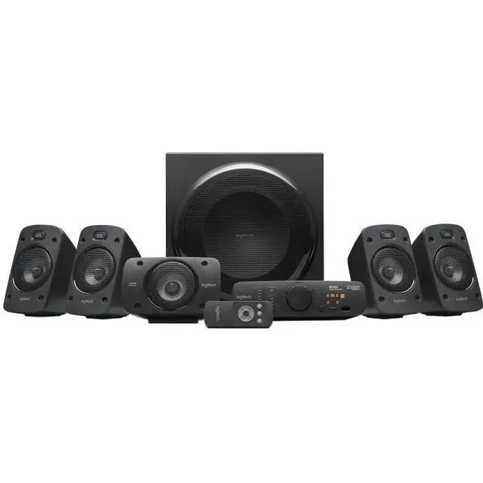 Logitech Z906 Σύστημα Ηχείων με Ηχο Surround 5.1, Πιστοποίηση THX, Dolby & DTS, 1000 Watts σε Ισχύ, Πολλαπλές Συσκευές, Πολλαπλές Εισόδους, Τηλεχειριστήριο, Πρίζα EU/France, PC/PS4/Xbox/TV