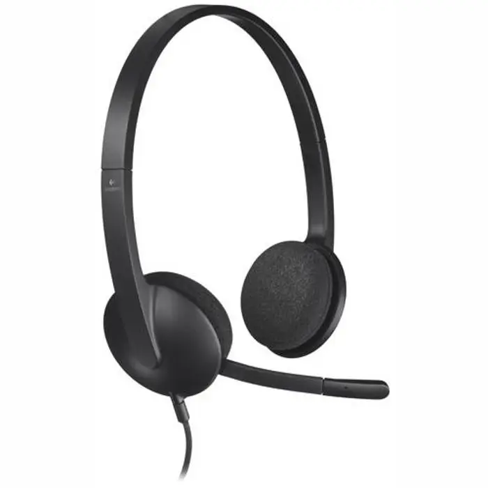 Logitech H340 ενσύρματο σετ ακουστικών με μικρόφωνο, στερεοφωνικά ακουστικά με περιστρεφόμενο μικρόφωνο με ακύρωση θορύβου, USB, PC/Mac/φορητός υπολογιστής/Chromebook - μαύρο