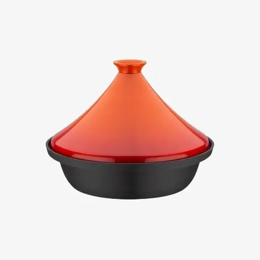 Χυτοσιδηρό Ταζίν GSW - 30 x 22 cm - Πορτοκαλί - Κεραμικό Καπάκι - Επαγωγή