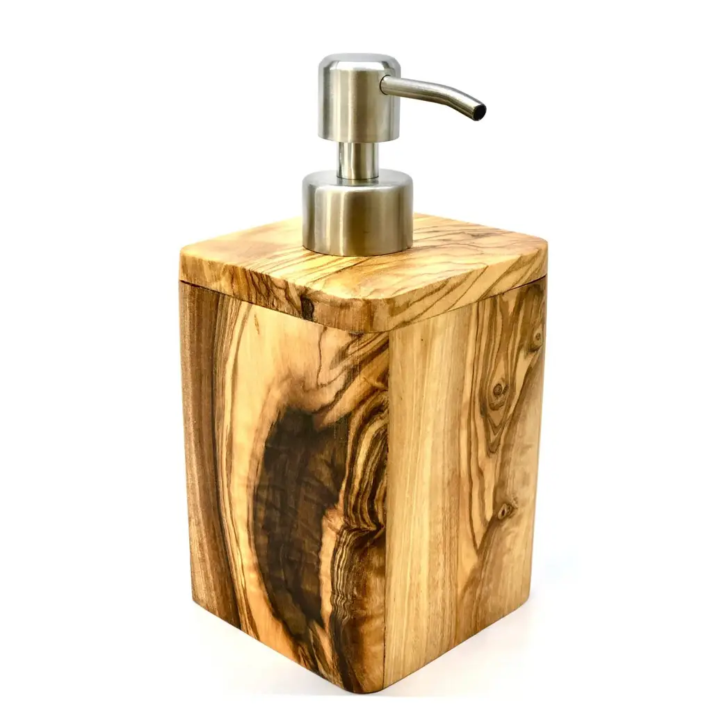 Soap Dispenser ENJOY - Ξύλο ελιάς - Αντλία από ανοξείδωτο ατσάλι