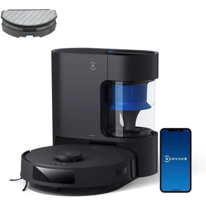 DEEBOT N20 Pro Plus - Ρομπότ Σκούπα Σφουγγαρίστρα 8000Pa, Αυτόματη απομάκρυνση σκόνης, Μαύρο