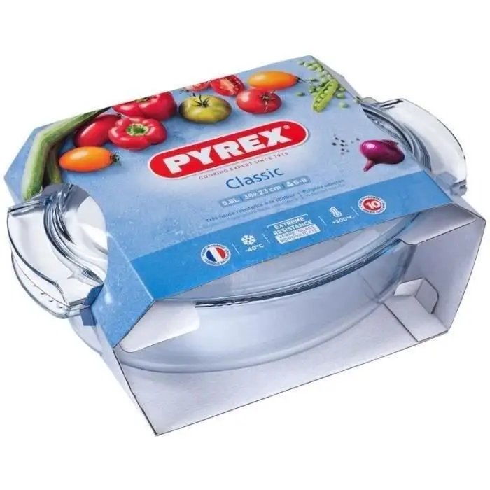 SlowCook - Οβάλ γάστρα από γυαλί 4,5L έως 350°C με λαβές