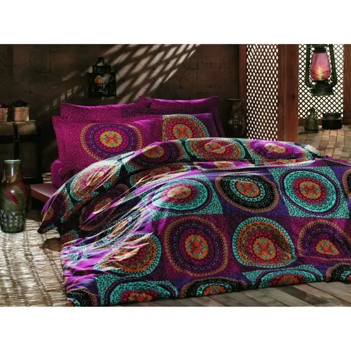 Ojos Ranforce Σετ Σεντόνια King 240 x 220 cm Μαλακά Λευκά Είδη - Παπλωματοθήκη Βαμβακερή - Μαξιλαροθήκη (Fuchsia, Turquoise, Jaune, Orange)