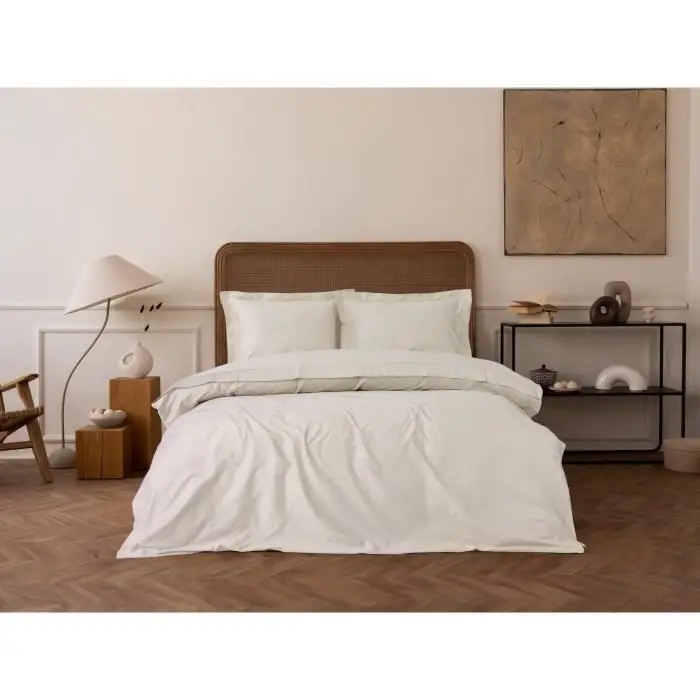 Σετ κλινοσκεπασμάτων - 1 παπλωματοθήκη 220 x 240 cm + 2 μαξιλαροθήκες 60 x 60 cm - 100% βαμβακερό σατέν - Μπεζ
