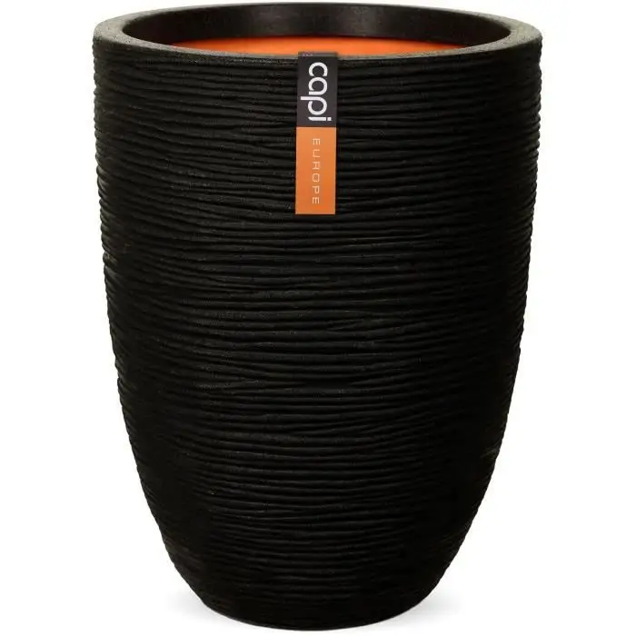 KBLR783 Low Rib NL Βάζο - 46x58 - Μαύρο - Άνοιγμα Ø38