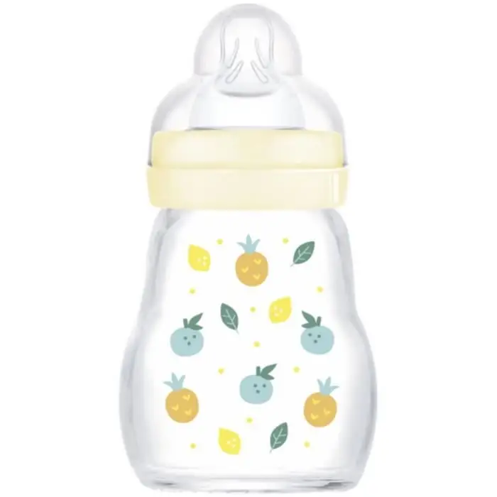 Μπιμπερό MAM από Γυαλί - 170 ml, Ροή 1, 0+ μηνών, Λευκό