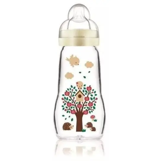 Μπιμπερό MAM από Γυαλί - 260 ml, Ροή 2, 2+ μηνών, Λευκό