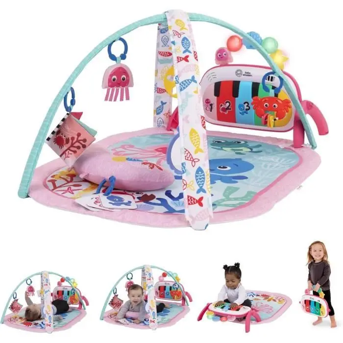 Baby Einstein Ocean Explorers χαλάκι δραστηριοτήτων 4-σε-1 Kickin' Tunes Jellyfish Jamboree σε ροζ
