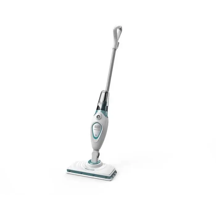 BLACK+DECKER - σκούπα ατμού με 2 πανάκια μικροϊνών - καθαριστής δαπέδου 1300W - πολλαπλών επιφανειών - χρόνος προθέρμανσης 20 sec - περιστρεφόμενη κεφαλή 180° - δοχείο 350 ml - τέλειος καθαρισμός - FSM1615-QS